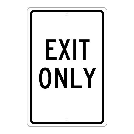 National Marker Co Aluminum Sign - Exit Only - .063 in Thick,  TM76H